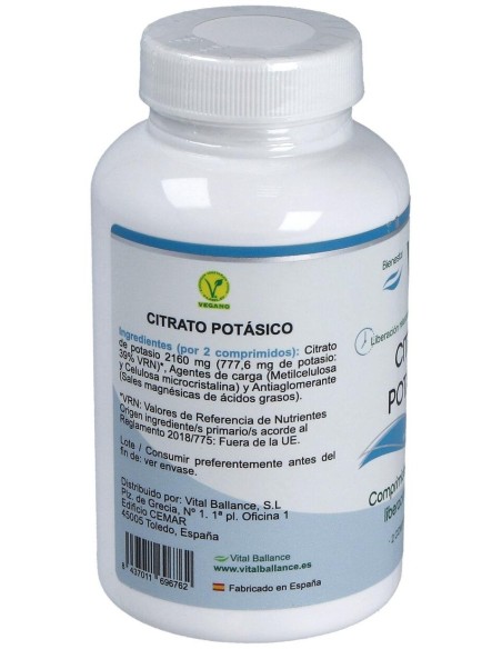 Citrato De Potasio 100Comp. de Vital Ballance