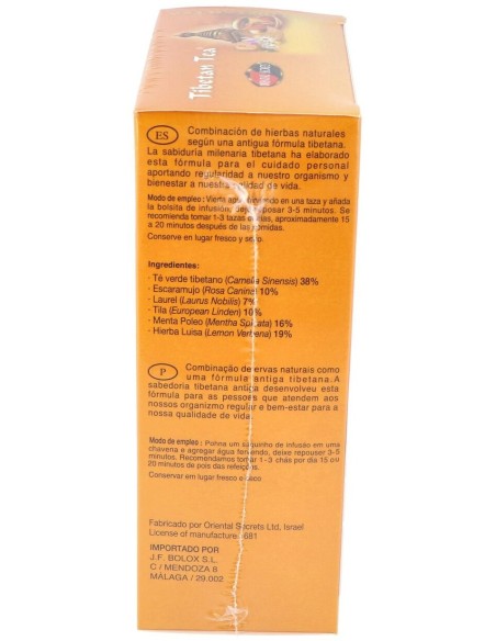 Tibetan Tea Sabor Natural 90Sbrs. de Tibetan Tea