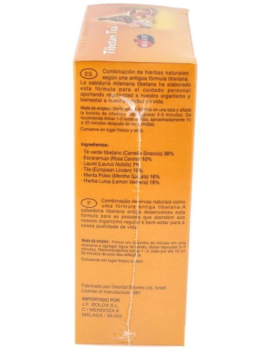 Tibetan Tea Sabor Natural 90Sbrs. de Tibetan Tea