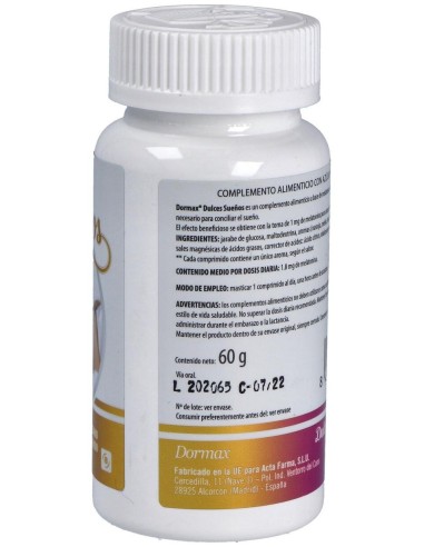 Dormax Dulces Sueños Melatonina 1,8Mg. 120Comp. de Actafarma