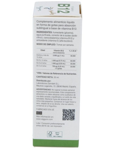 Vitamina B12 Family 30Ml. de Veggunn