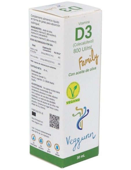 Vitamina D3 Family 30Ml. de Veggunn
