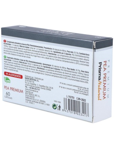 Pea 60 Caps. 400 Mg   de Prisma Natural
