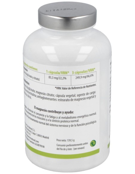 Magnesio 180Cap. de Cien Por Cien Natural