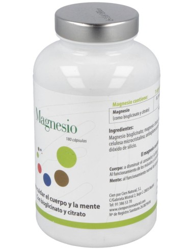 Magnesio 180Cap. de Cien Por Cien Natural
