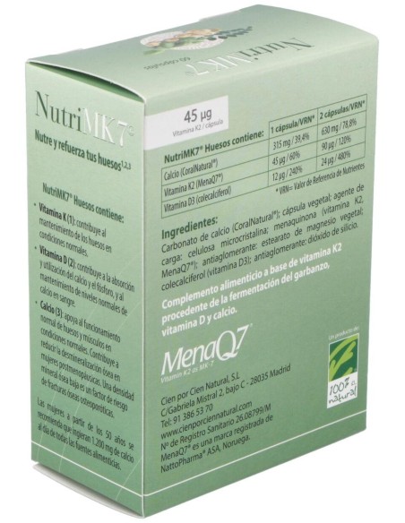 Nutrimk7 Huesos 60Cap. de Cien Por Cien Natural