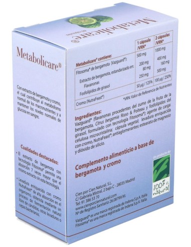Metabolicare 60Cap. de Cien Por Cien Natural