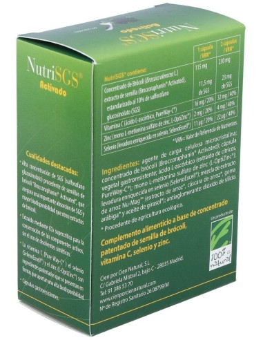 Nutrisgs Activado 60Cap. de Cien Por Cien Natural