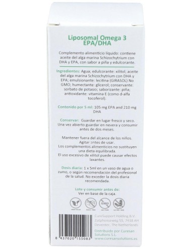 Liposomal Omega 3 Epa/Dha 150Ml. de Curesupport