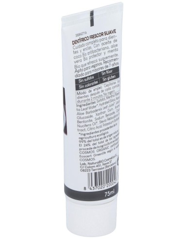 Dentifrico Frescor Suave Aloe-Coco 75Ml. Bio de Naturabio Cosmetics