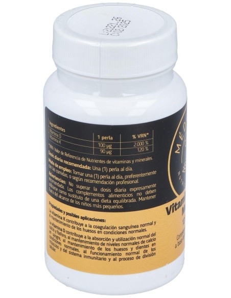 Vitamina D3 + K2 120Perlas de Mederi Nutricion Integrativa