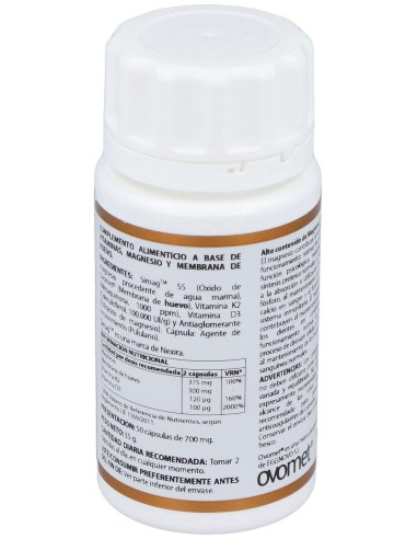 Holovit D3+K2 Con Magnesio Y Membrana Huevo 50Cap de Equisalud