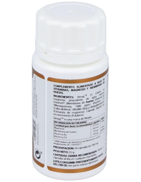 Holovit D3+K2 Con Magnesio Y Membrana Huevo 50Cap de Equisalud