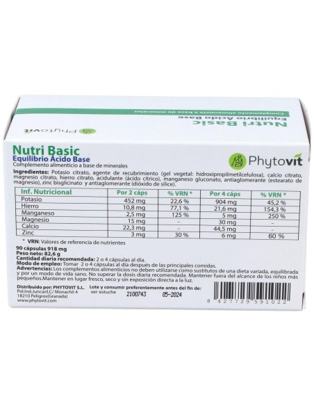 Nutri Basic 90 Vcaps.Blister de Phytovit