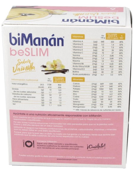 Natillas Sustitutivas Vainilla 6Sbrs. de Bimanan