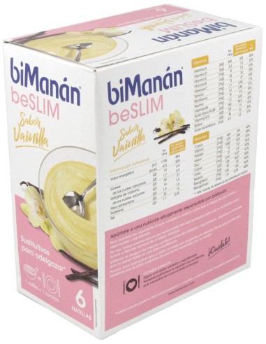Natillas Sustitutivas Vainilla 6Sbrs. de Bimanan