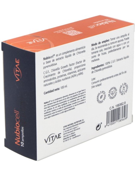 Nubiocell 10 ampollas de Vitae