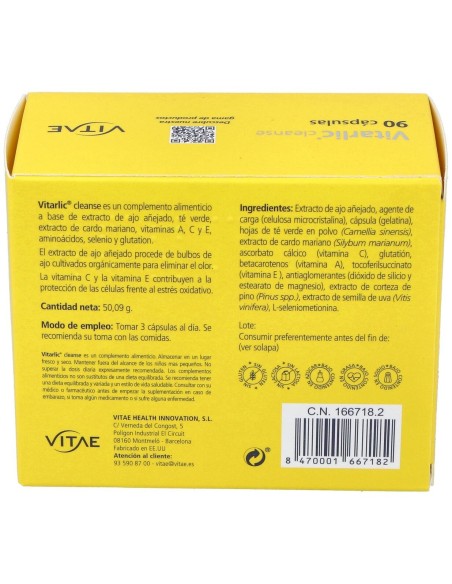 Vitarlic Cleanse (Kyolic 105) 90Cap. de Vitae