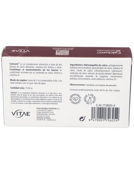 Calcium6 60 comprimidos de Vitae