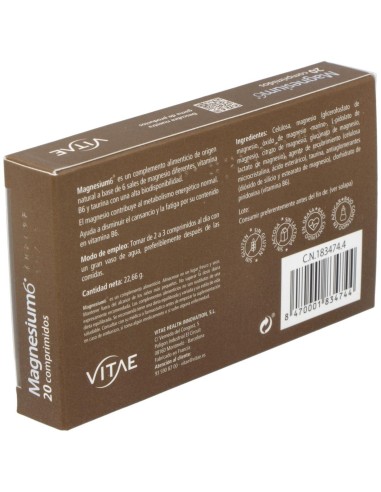 Magnesium6 20 comprimidos    de Vitae