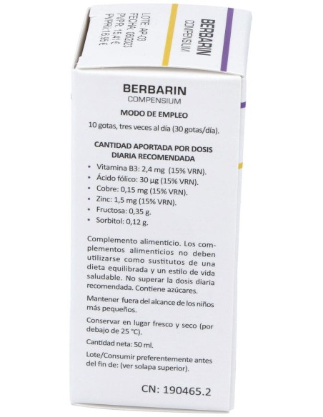 Berbarin Compensium 50Ml. de Heliosar