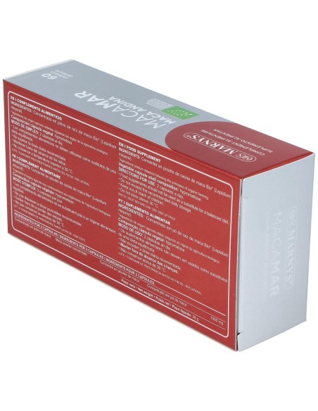 Macamar Maca Andina (Rojay Negra) Bio 60 Cápsulas Vegetales Marnys