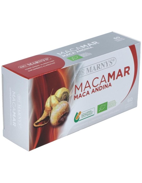 Macamar Maca Andina (Rojay Negra) Bio 60 Cápsulas Vegetales Marnys