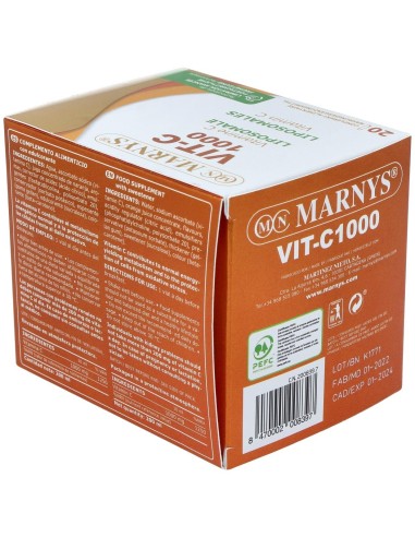 Vit C 1000 Vitamina C Liposomada 20 Ampollas de Marnys