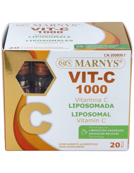 Vit C 1000 Vitamina C Liposomada 20 Ampollas de Marnys