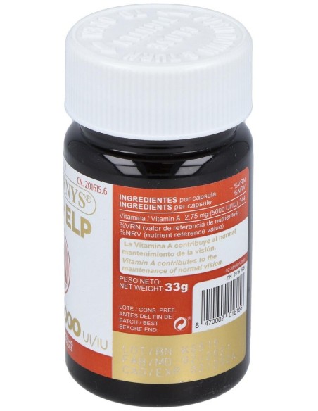 Vitahelp Vitamina A 5000Ui 120Cap. de Marnys