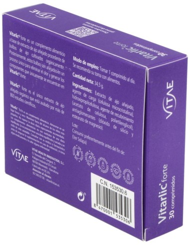 Vitarlic Forte (Kyolic Forte) 1000Mg. 30Comp. de Vitae