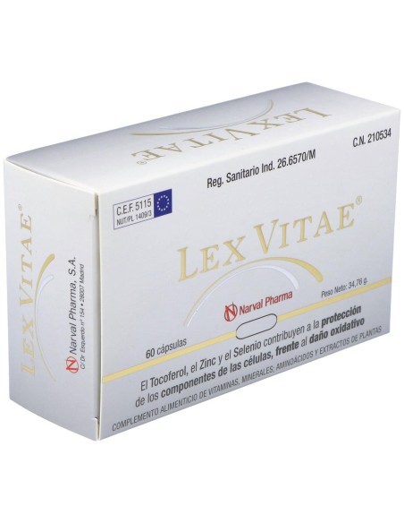 Lex Vitae (Uso Interno) Blister 60Cap. de Narval Pharma, S.A.