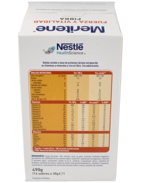 Meritene Fibra Chocolate 14Sbrs. de Meritene