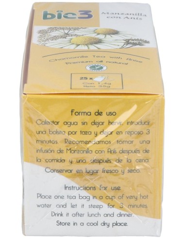 Bie3 Manzanilla Con Anis Infusion 25Sbrs. de Bie 3