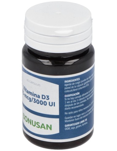 Vitamina D3 75Mcg/3000Ui 60Perlas de Bonusan