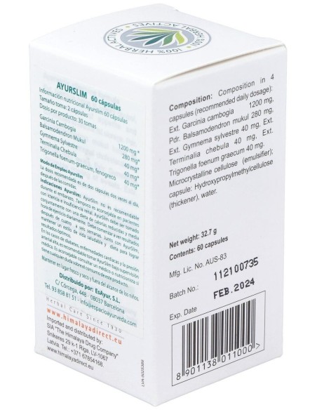Ayurslim 60Cap. de Himalaya
