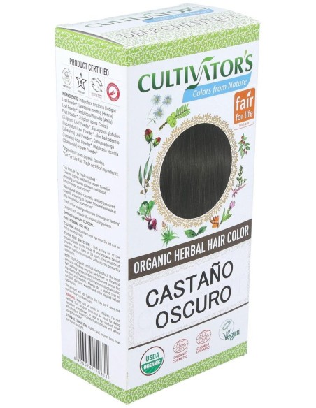 Castaño Oscuro Tinte Organico 100Gr. Ecocert de Cultivators