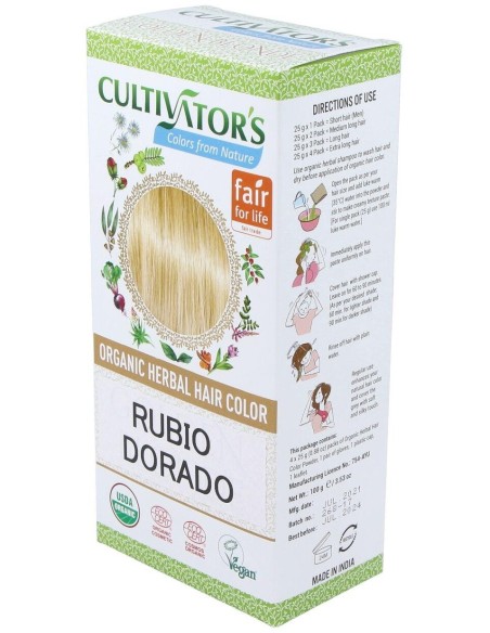 Rubio Dorado Tinte Organico 100Gr. Ecocert de Cultivators
