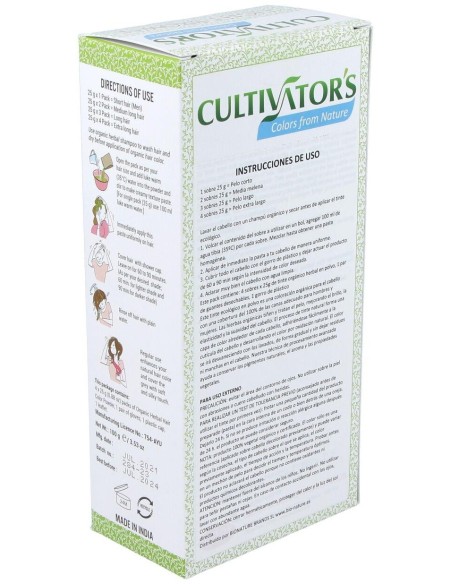 Castaño Dorado Claro Tinte Organico 100Gr. Ecocert de Cultivators