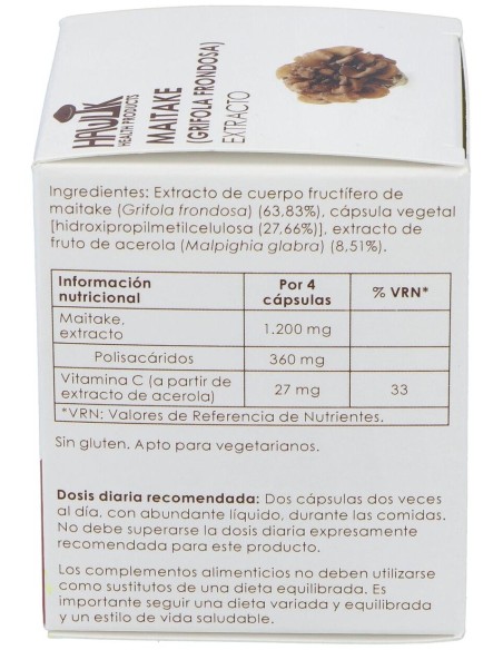 Maitake Extracto Puro 60Vcaps. de Hawlik