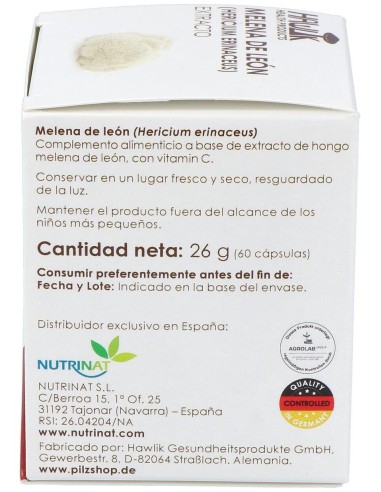 Melena De Leon Extracto Puro 60Vcaps. de Hawlik