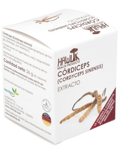 Córdiceps (Cordyceps Sinensis). Extracto Puro. Bio 60 Vcáps de Hawlik