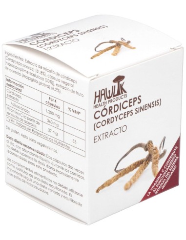 Córdiceps (Cordyceps Sinensis). Extracto Puro. Bio 60 Vcáps de Hawlik