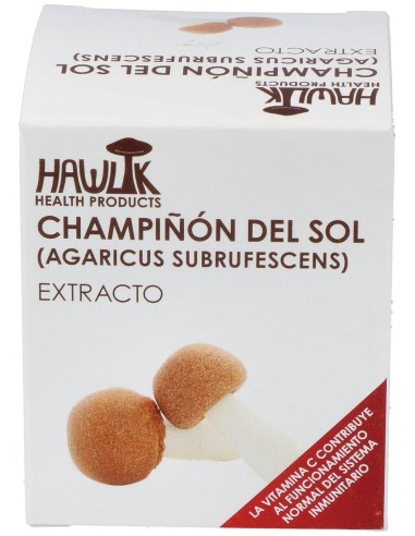 Champiñón Del Sol (Agaricus Subrufescens). Extracto Puro. Bio 60 Vcáps de Hawlik