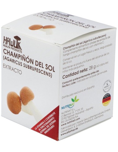 Champiñon Del Sol Extracto Puro 60Vcaps. de Hawlik