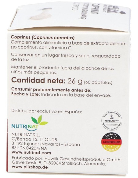 Coprinus Extracto Puro 60Vcaps. de Hawlik