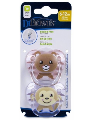 Chupete Prevent Anima Sili Anat T/2 6-12M 2Un Niña de Dr. Brown´S