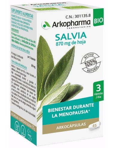 Salvia 45Arkocapsulas. Bio de Arkopharma