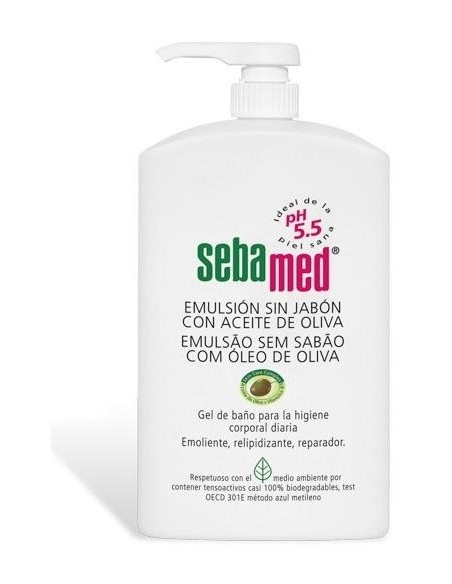Emulsion Sin Jabon  Aceite Oliva Gel De Baño 1L. Sebamed