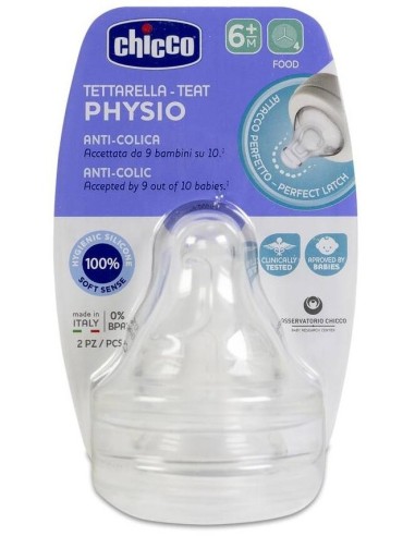 Tetina Wb B/Ancha Sili Flujo Papilla +6M 2Un de Chicco